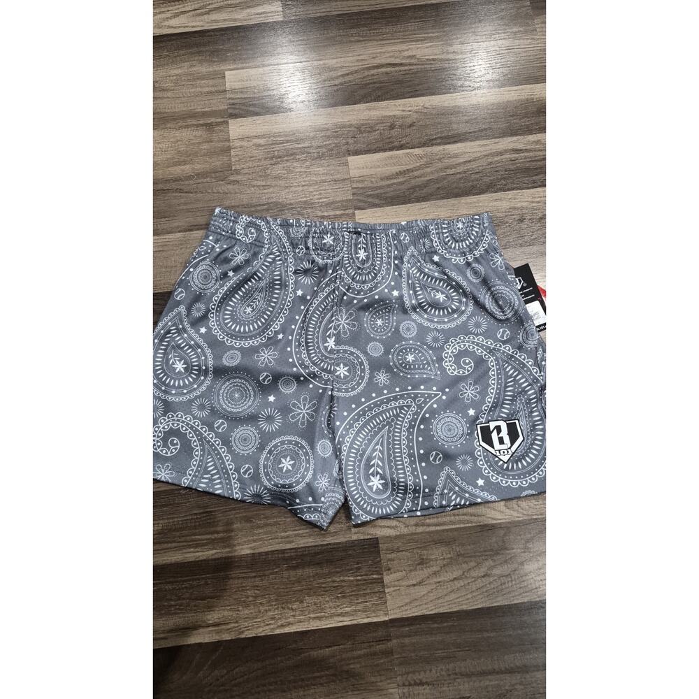 Baseball Lifestyle 101 BL101 Paisley Shorts Men’s Large Gray NWT Athletic - Picture 2 of 9